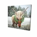 Begin Home Decor 12 x 12 in. Highland Christmas Cow-Print on Canvas 2080-1212-HO23